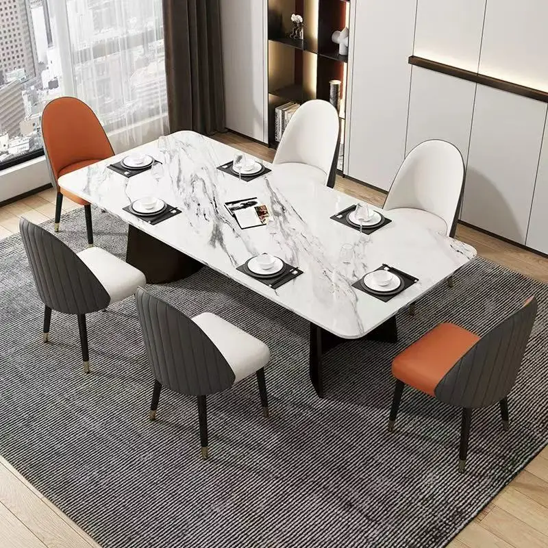 Household Nordic light luxury coffee Western restaurant Milk tea shop Italian new hotel mahjong dining table and chairs