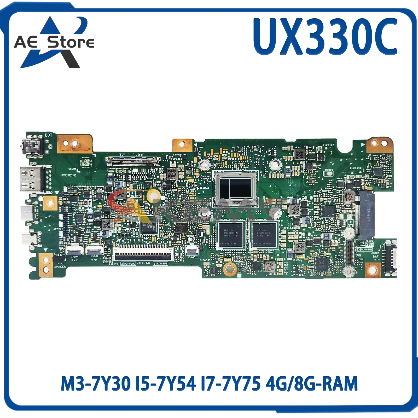 

AE UX330C Laptop Motherboard For ASUS ZenBook UX330CA UX330CAK Mainboard M3-7Y30 I5-7Y54 I7-7Y75 4G/8G-RAM 100% TEST OK