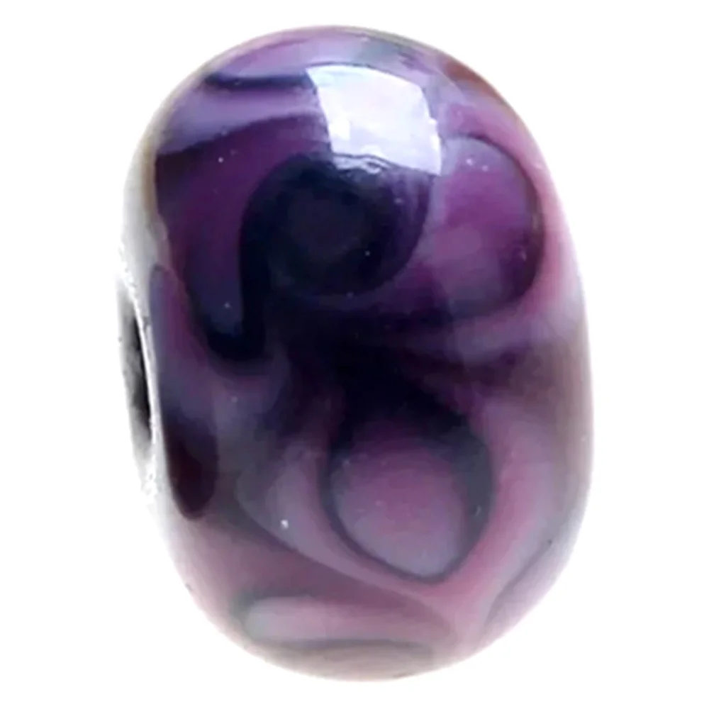 

1PC 12mm Violet Handmade Drawn Spiral Flower Lampwork Glass Beads For Charm Bracelets/Earring DIY Jewelry Making Accessories