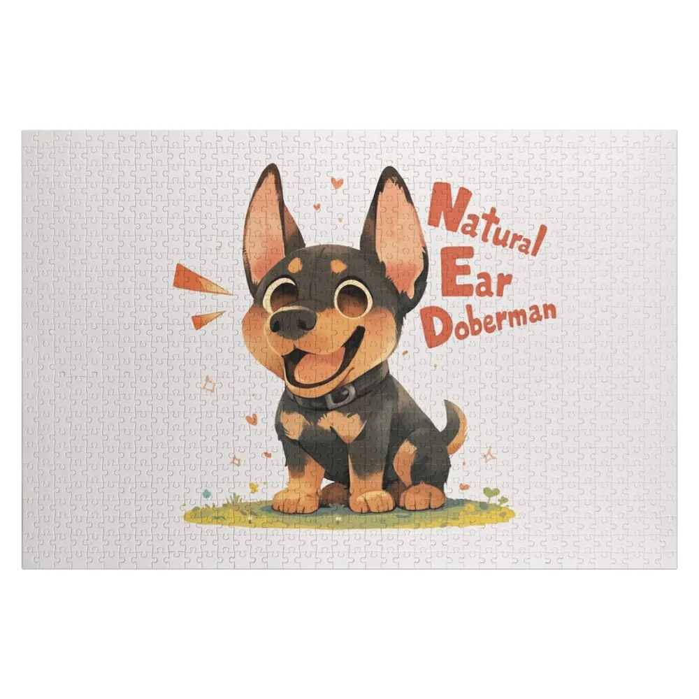 

Natural ear Doberman inspired Jigsaw Puzzle Custom Gifts Christmas Gifts Scale Motors Wooden Compositions For Children Puzzle