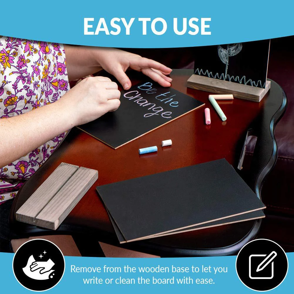 Wooden Display Board Signs 22X Memo Blackboard Erasable Chalkboard Digital Signage Menu Message Child Frames Party Favors Home