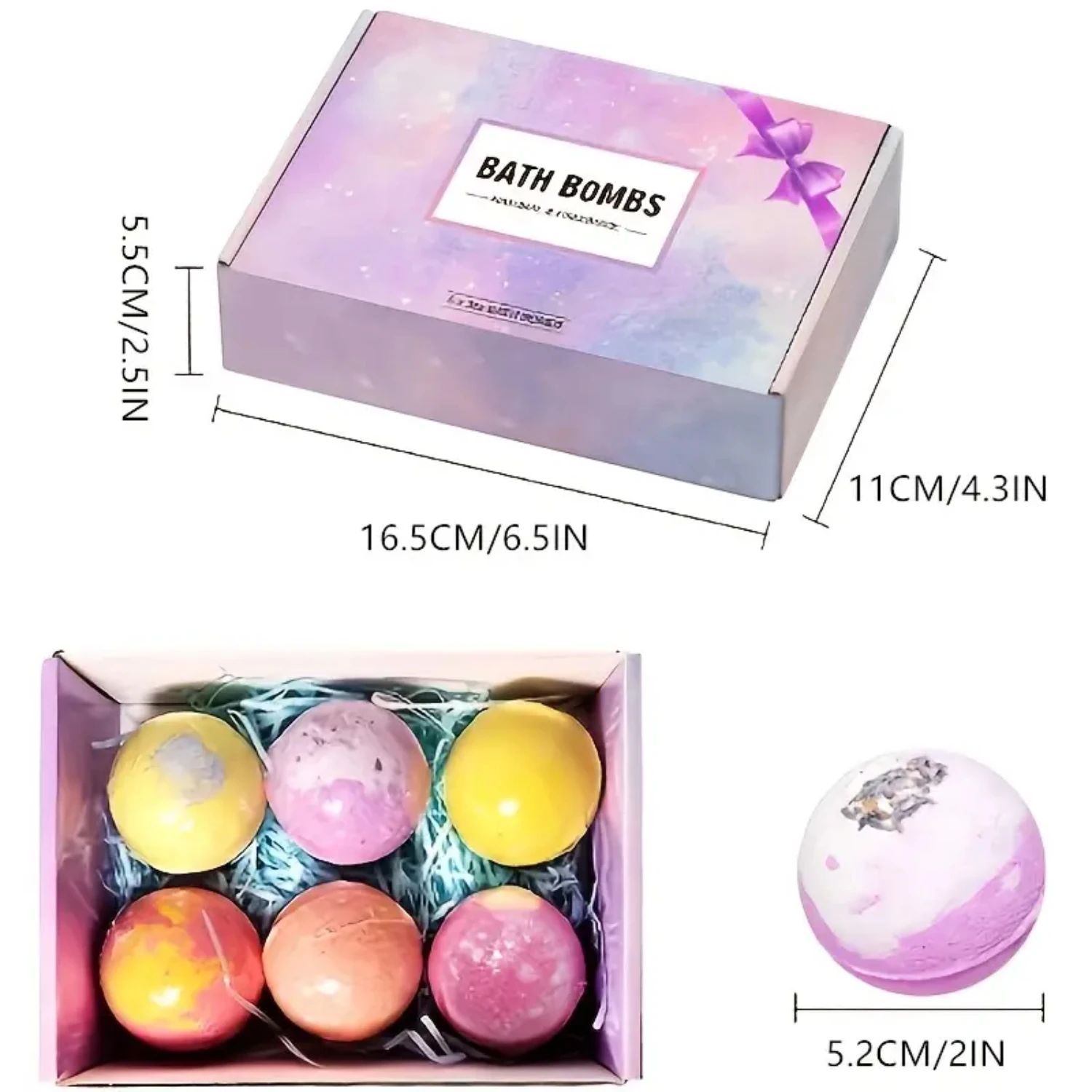 Prova un lusso definitivo con questa lussuosa scatola di set di palline di sale da bagno fatte a mano con fiori secchi. Indulge nell'Aromatico e Rilassante