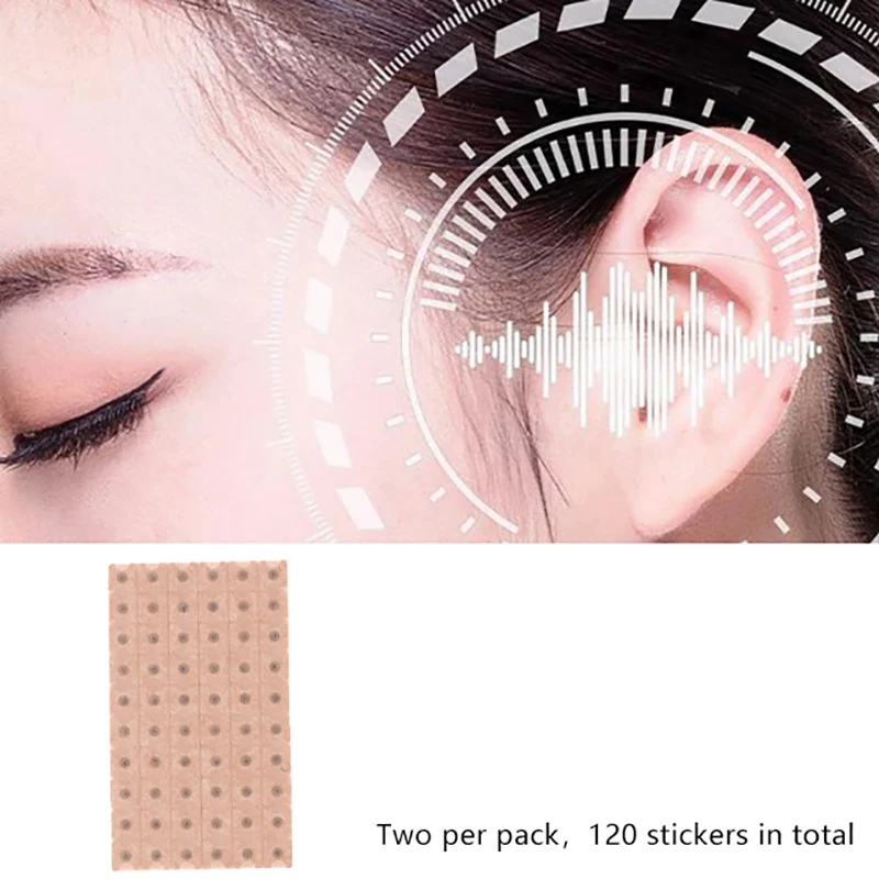 120 Pcs Ear Massage Stickers Disposable Ear Press Seeds Acupuncture Vaccaria Patch Ear Massage Bean Auriculotherapy