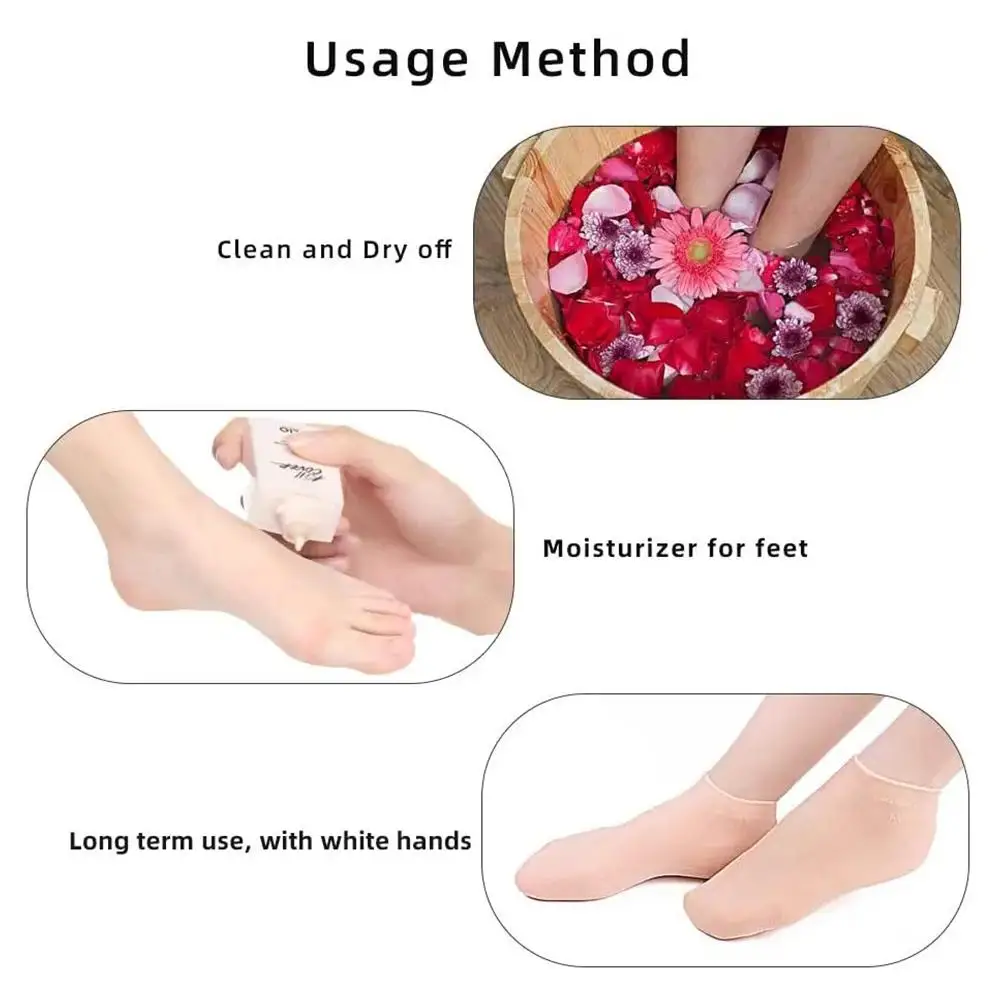 Silicone Moisturizing Spa Gel Heel Socks Exfoliating And Preventing Dryness Cracked Dead Skin Remove Protector Foot Care Tools