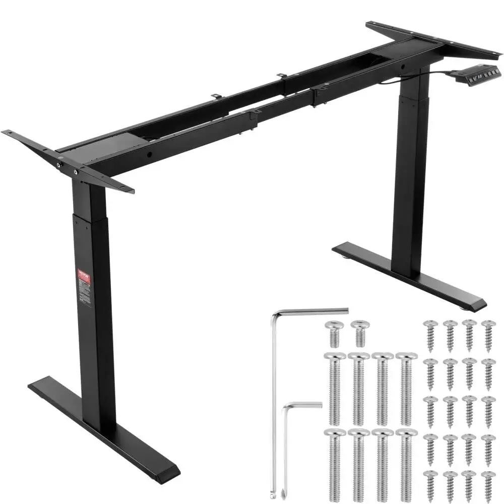 

Dual Motor Standing Desk Frame Electric Adjustable Height Length Ergonomic DIY Workstation Base for home Office Black Frame