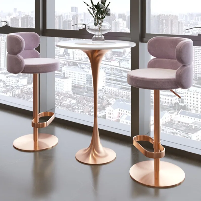 

Luxury Gold Bar Chairs Adjustable Height Swivel Nordic Counter Bar Stools Reception Make Up Restaurante Muebles Home Decoration