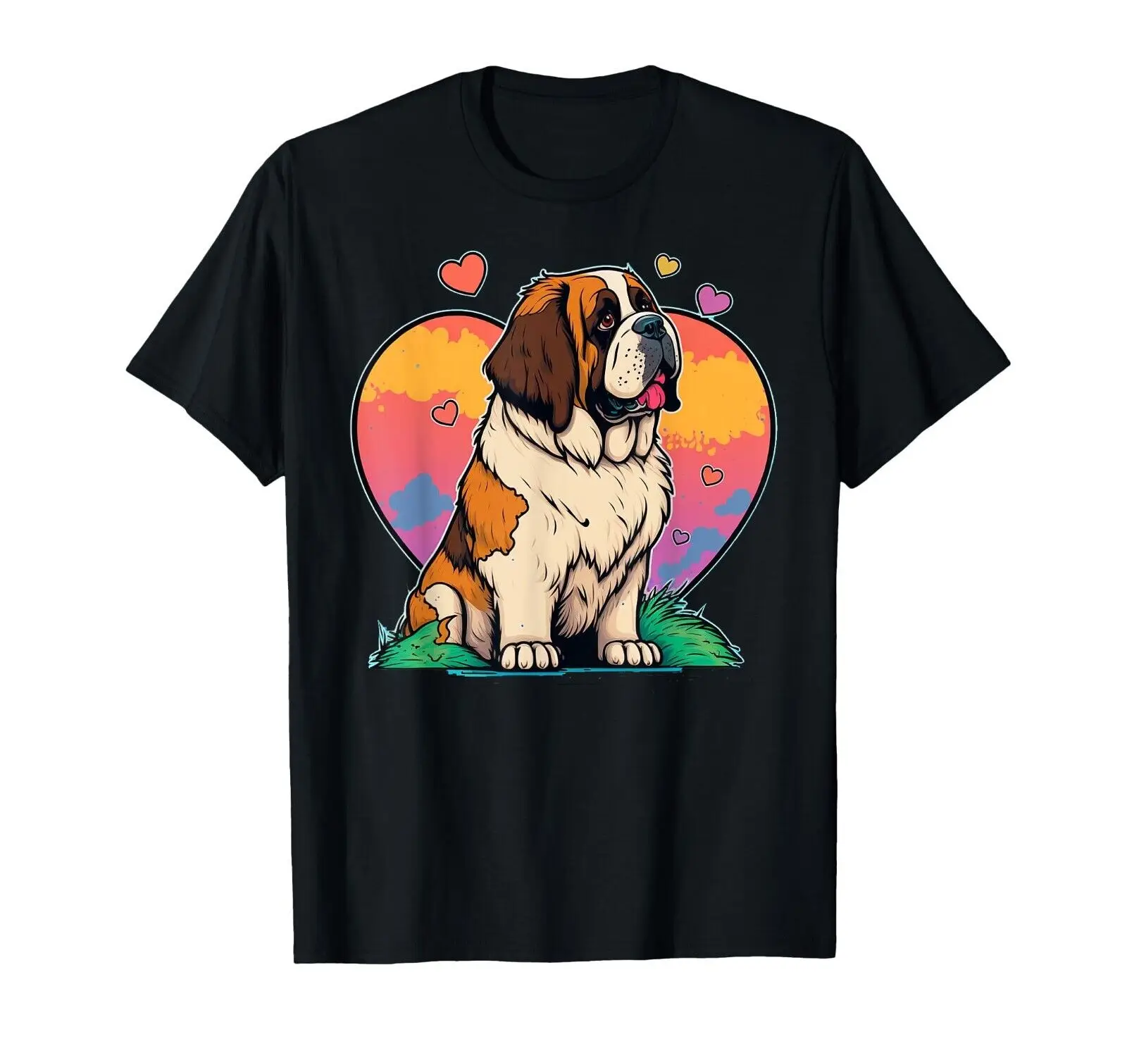 I Love My Saint St. Bernard Dog Themed Valentines Heart Art T-Shirt