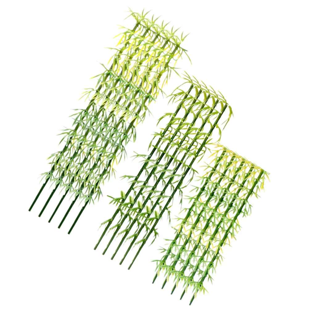 

50Pcs Mini Artificial Bamboo Trees Green Micro Landscape Sand Table DIY Decoration Sturdy Plastic Vivid Mini Bamboo Plant