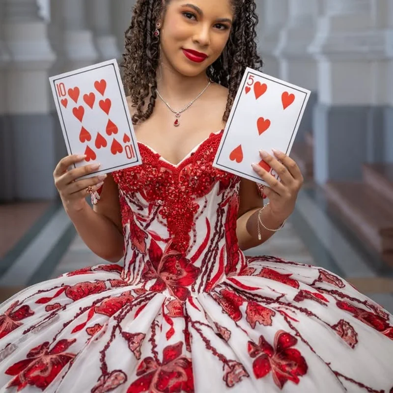 

White Quinceanera Dress off-shoulder glitter flower crystal Decal Long tail Bow Vestidos De 15 Quinceanera ﻿Customize