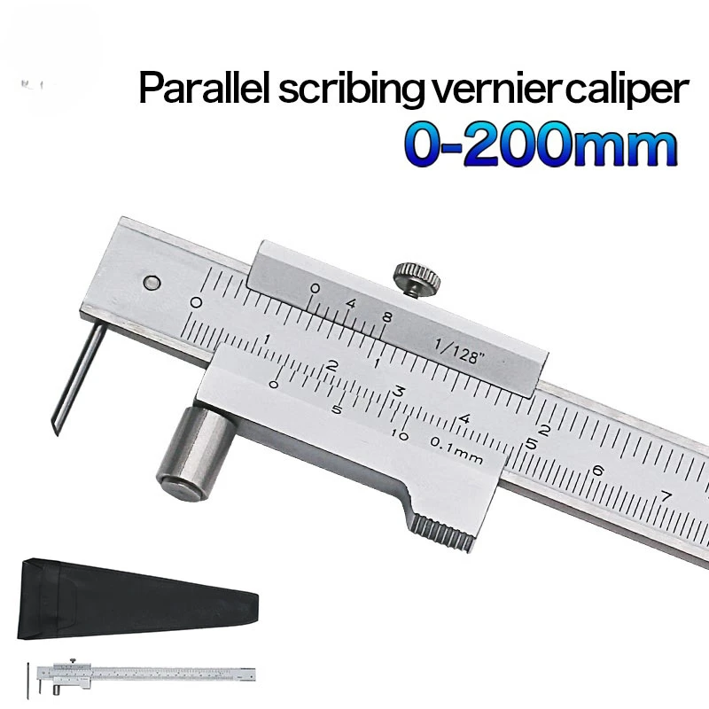 0-200mm Multifunctional Marking Vernier Caliper with Carbide Needle Scriber Parallel Marking Measuring Ruler