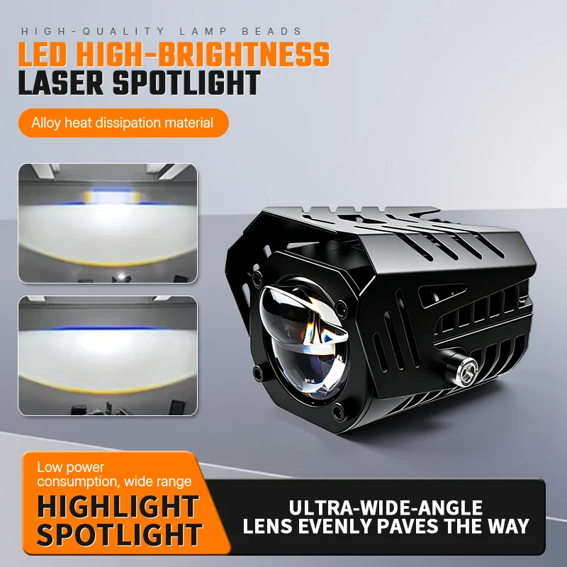 

Motorcycle External Spotlight Electric Vehicle Dual-Lens Matrix 50W Spotlight Waterproof Small Steel Cannon 12-80V