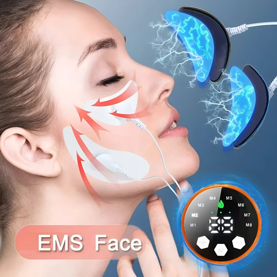 

Массажер для лица, лифтинг, микротоковый V-образный вырез, средство для удаления двойного подбородка, против морщин, подтяжка шеи, подтяжка кожи, массажер для лица