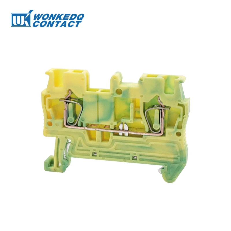 ST2.5-PE Ground Din Rail Wire Connector Terminal Block 2.5mm² Spring-cage Feed-through Protective Earth Electric ST 2.5-PE