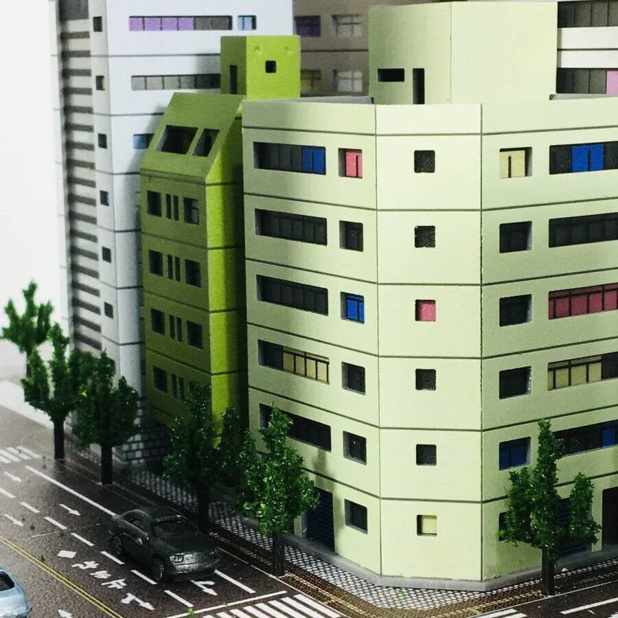 1/300 Outland Models Railroad Layout City House Architectural Model For Bandai