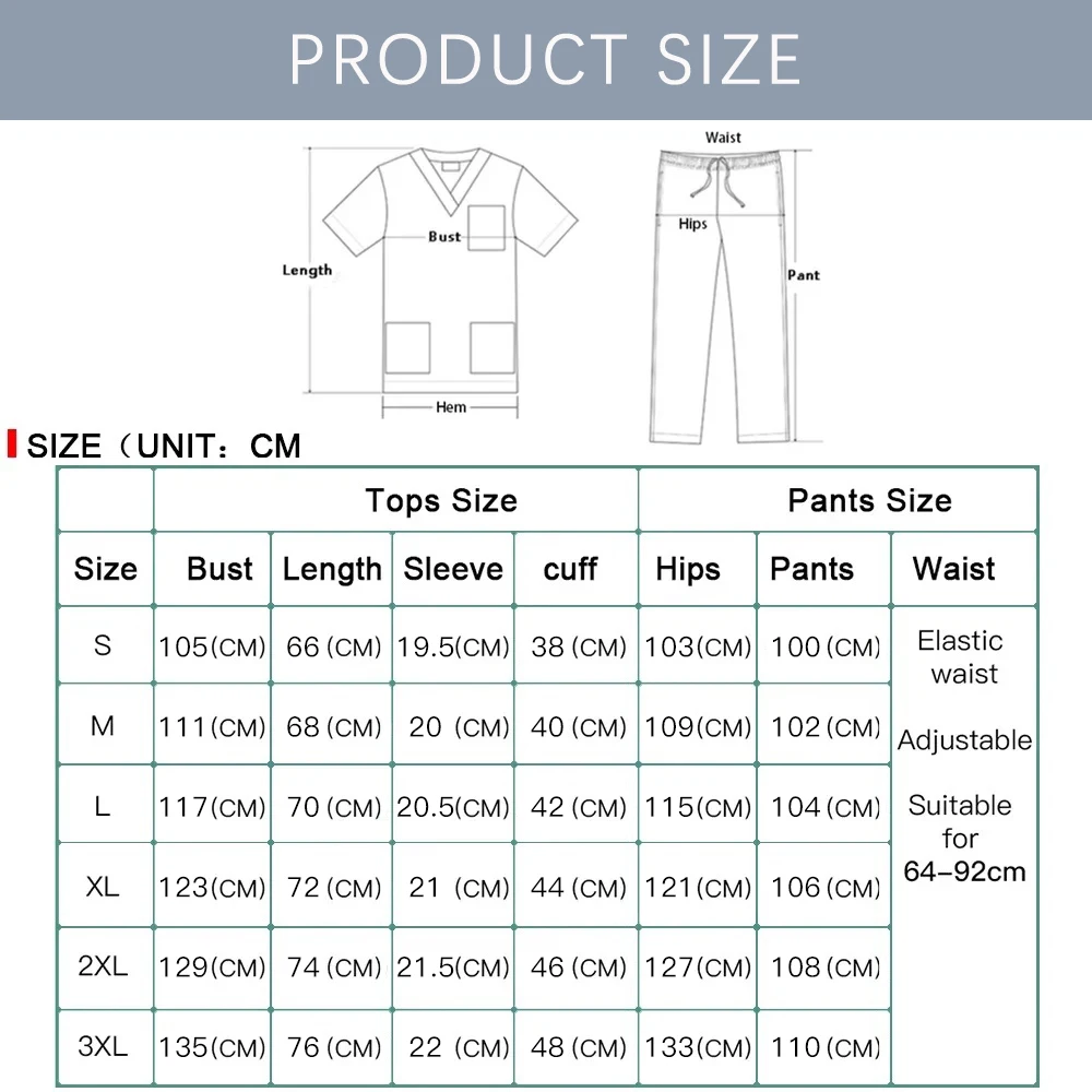 S-XXXL uniforme médico hospital esfrega conjunto feminino manga curta uniformes cirúrgicos laboratório superior calça médico roupas workwear acessórios