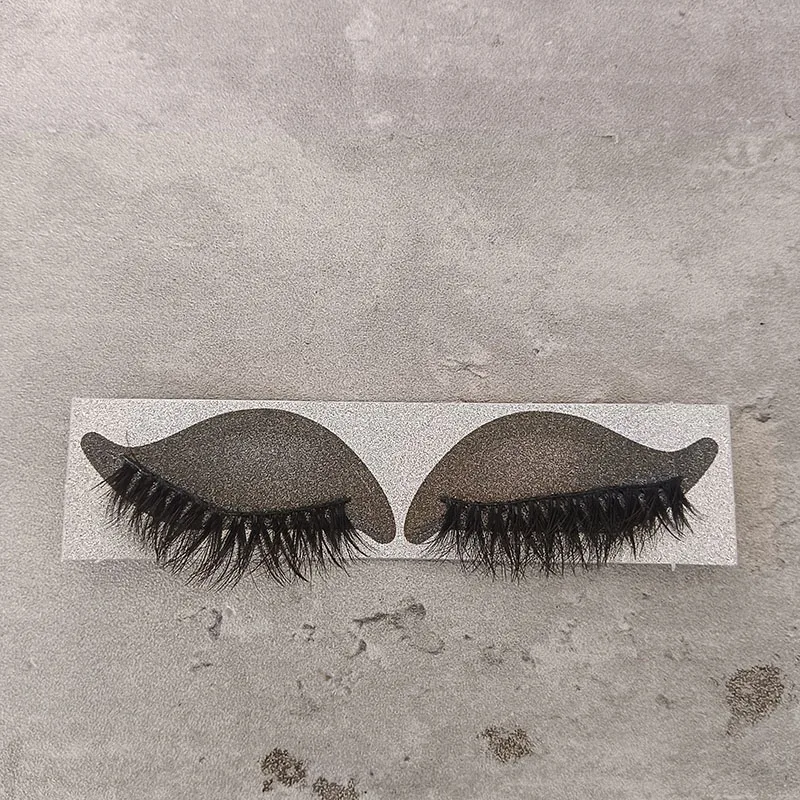 قابلة لإعادة الاستخدام 1 زوج كسول ظلال العيون رمش التصحيح 2 في 1 ماكياج العين ملصق مع الرموش الصناعية والظل أدوات التجميل مقاوم للماء