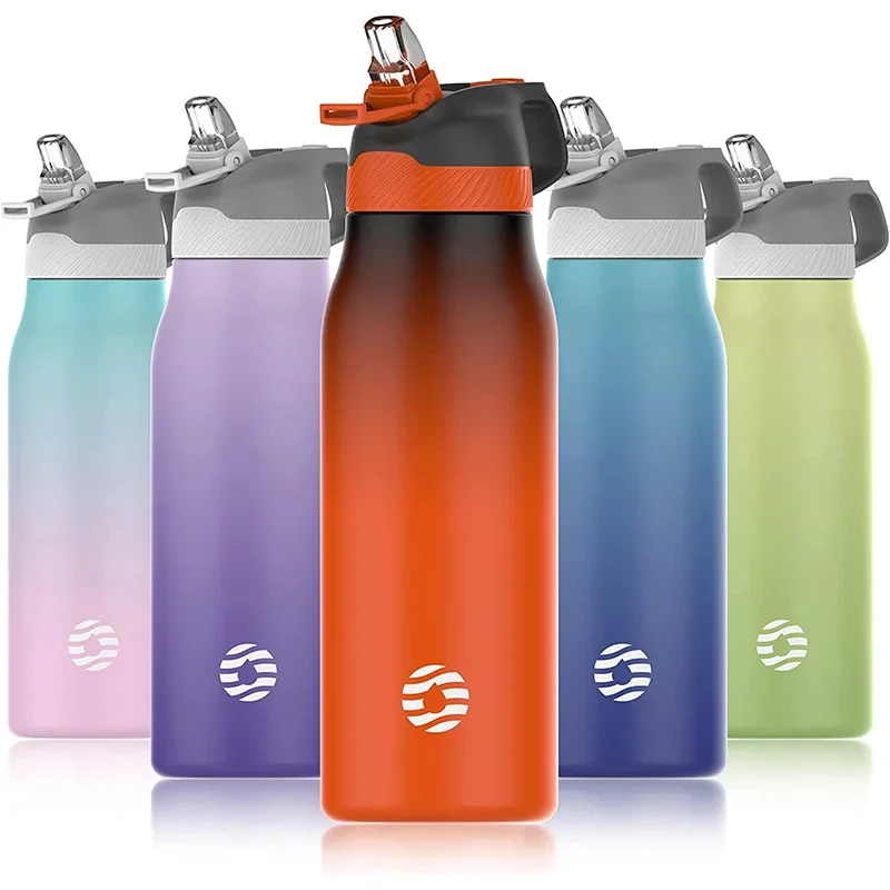 

Insulated Water Bottle with Straw Lid Double Wall Thermos Stainless Steel Keeps Hot and Cold for School Sports Travel Water cup