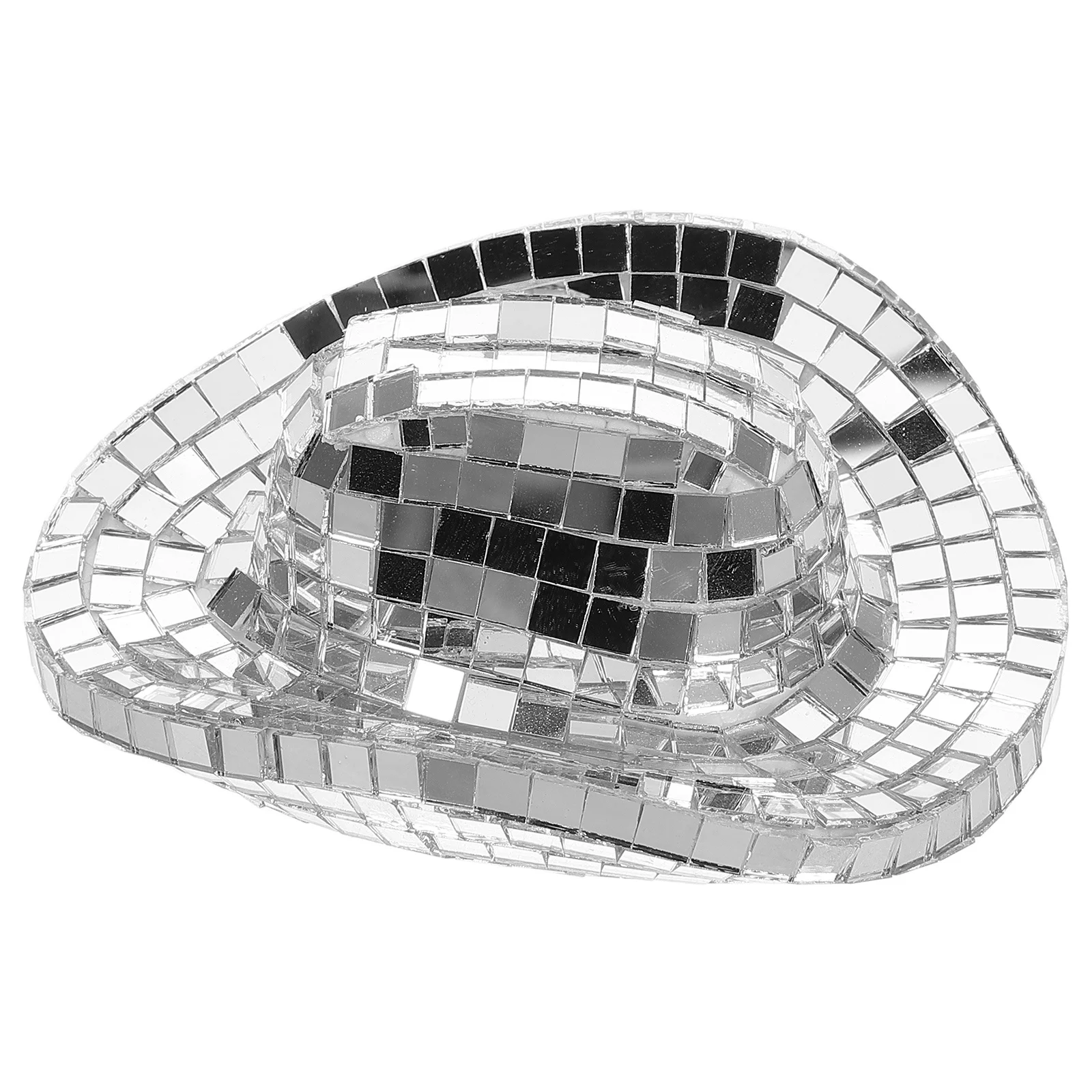 

Disco Mirror Hat Shiny Silver Retro Party Table Decor Sparkling Reflective Disco Ball Hat Desktop Ornament Festive Party Prop