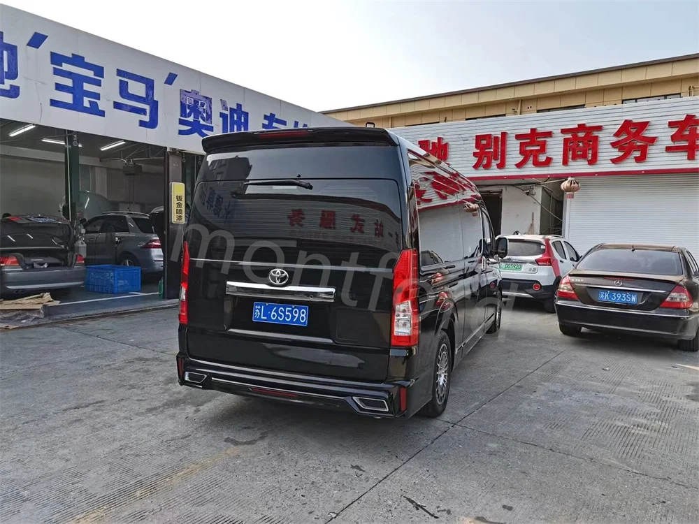 Rear Roof Spoiler For Toyota Hiace 2019 to 2022 ABS Plastic Unpainted Primer Rear Trunk Wing Lip Spoiler Car Styling Decoration