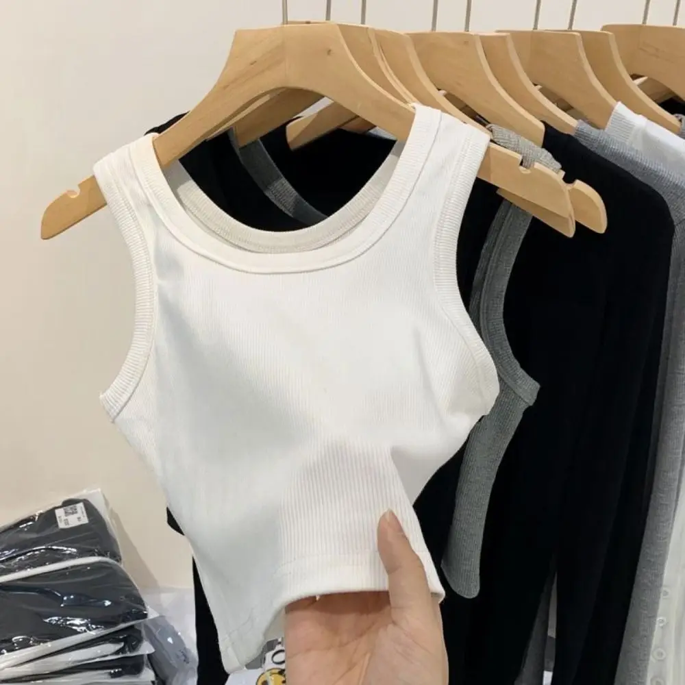 Hot Sale Thread Cotton Strap Vest Sleeveless Knitted Outerwear Vest Outerwear Breathable Beach T-shirt Summer