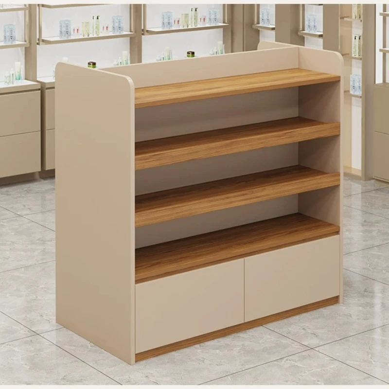 Nordic Wooden Display Cabinet Modern Design Supermarket Snack Storage Rack Multi-layer Shelf Office Furniture Muebles FYMC