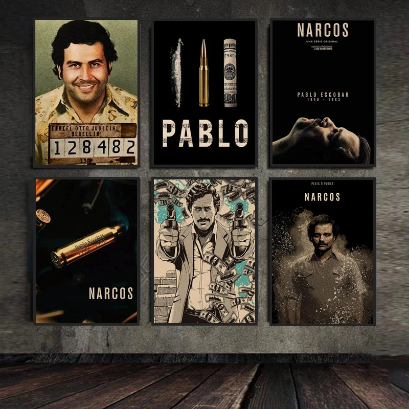 

Lord Pablo Escobar Portrait Poster Canvas Painting Legend Classic Wall Art Picture for Living Room Home Decor Cuadros No Frame
