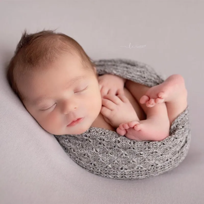 2023 Neugeborenes-Strickstoffkissen und Wickeltuch für Baby-Fotografie-Requisiten