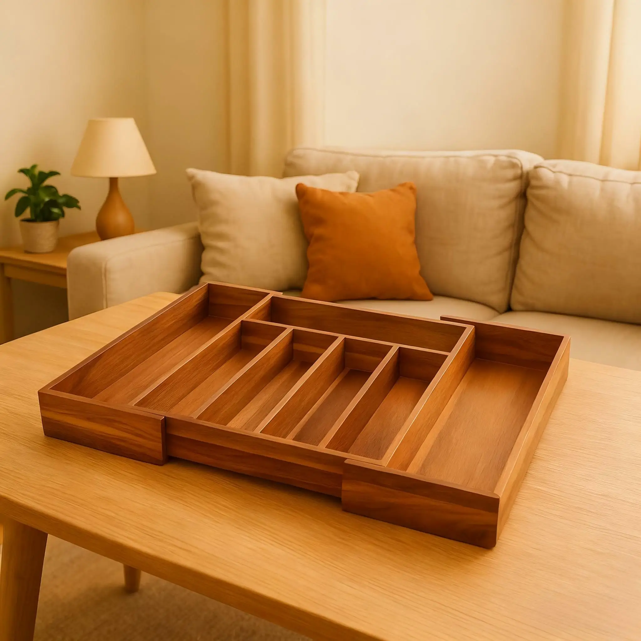 

Variable Cutlery Tray, Organizer neatly arranged with 5–7 adjustable compartments 16in*14.8in*3.5in