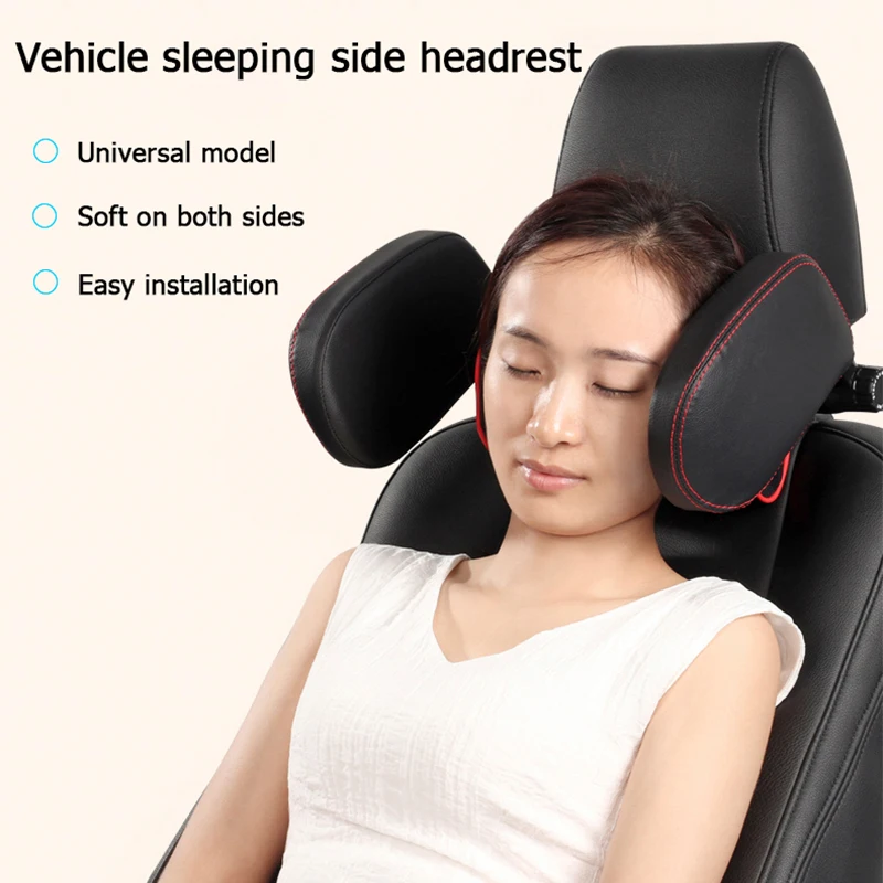 Almohada para reposacabezas de cuello de coche, cojín de espuma viscoelástica para asiento de coche, soporte telescópico para cabeza lateral para