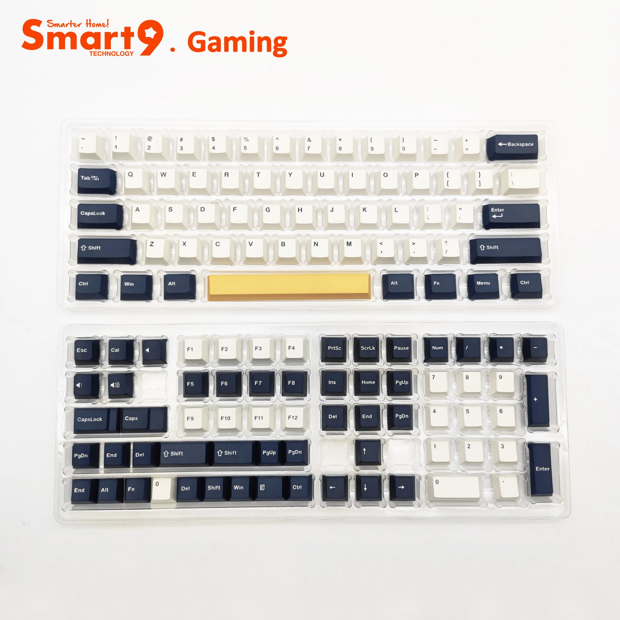 Smart9 126Keys PBT Double Shot Keycaps Cherry Profile Full Set with Extra Keys for Gaming Mechanical Keyboards