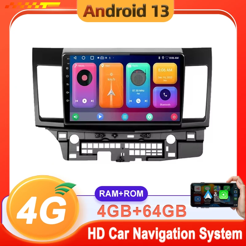 9 inch Android 13 Car player Auto Car Radio For Mitsubishi Lancer EX 2010-2017 Low Profile 2004-2009 Auto Radio Dash Cam 5G wifi