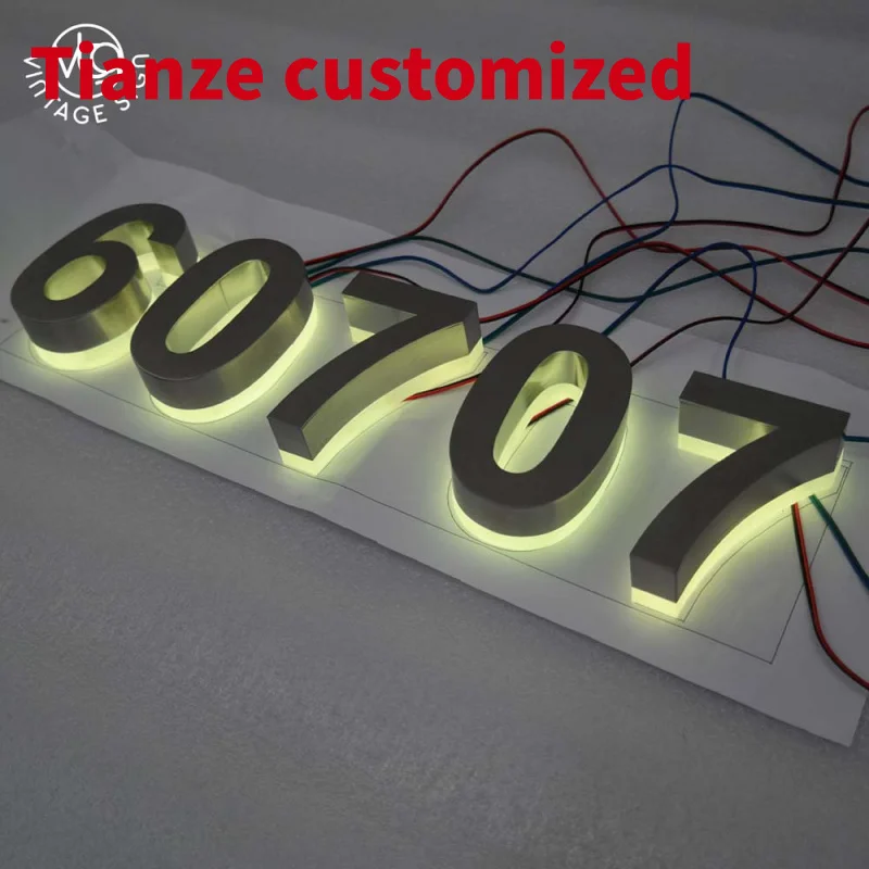 

(customized)Acrylic 3d Company Advertising 10cm Metal Signs Led Illuminated Letters Sign Logo Design