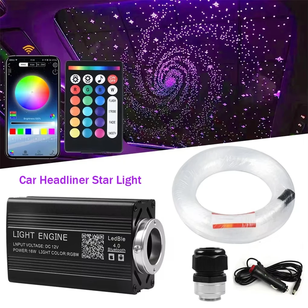 

Car Starry Sky Light Auto Home Fiber Optic Lights Atmosphere Lamp Music Control Ceiling Lights RGB 12W 8 Colors Car Styling DIY