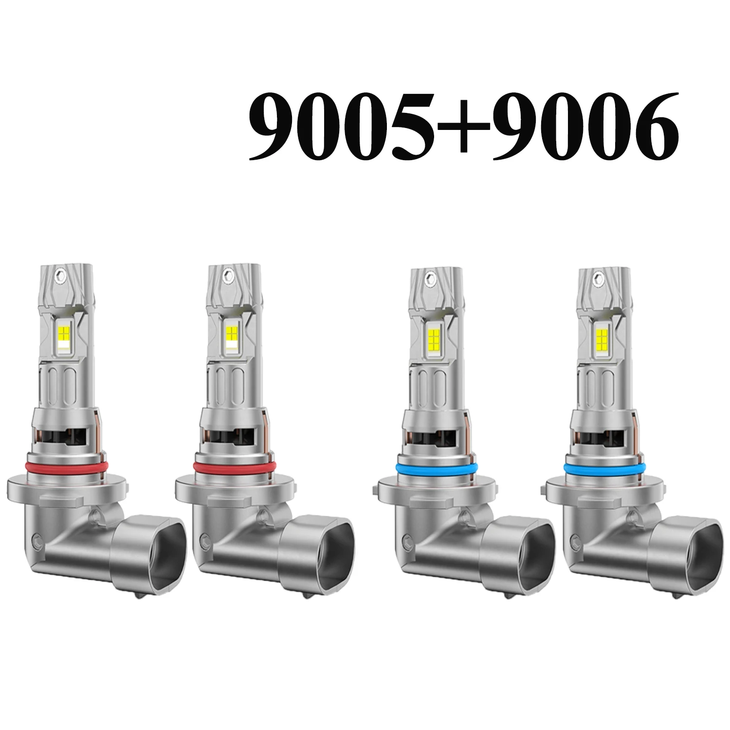 4PCS 9005+ 9006 LED Headlights kit 3570 CSP Turbo Fan Auto Light 1:1 6000K White Auto Light bulbs