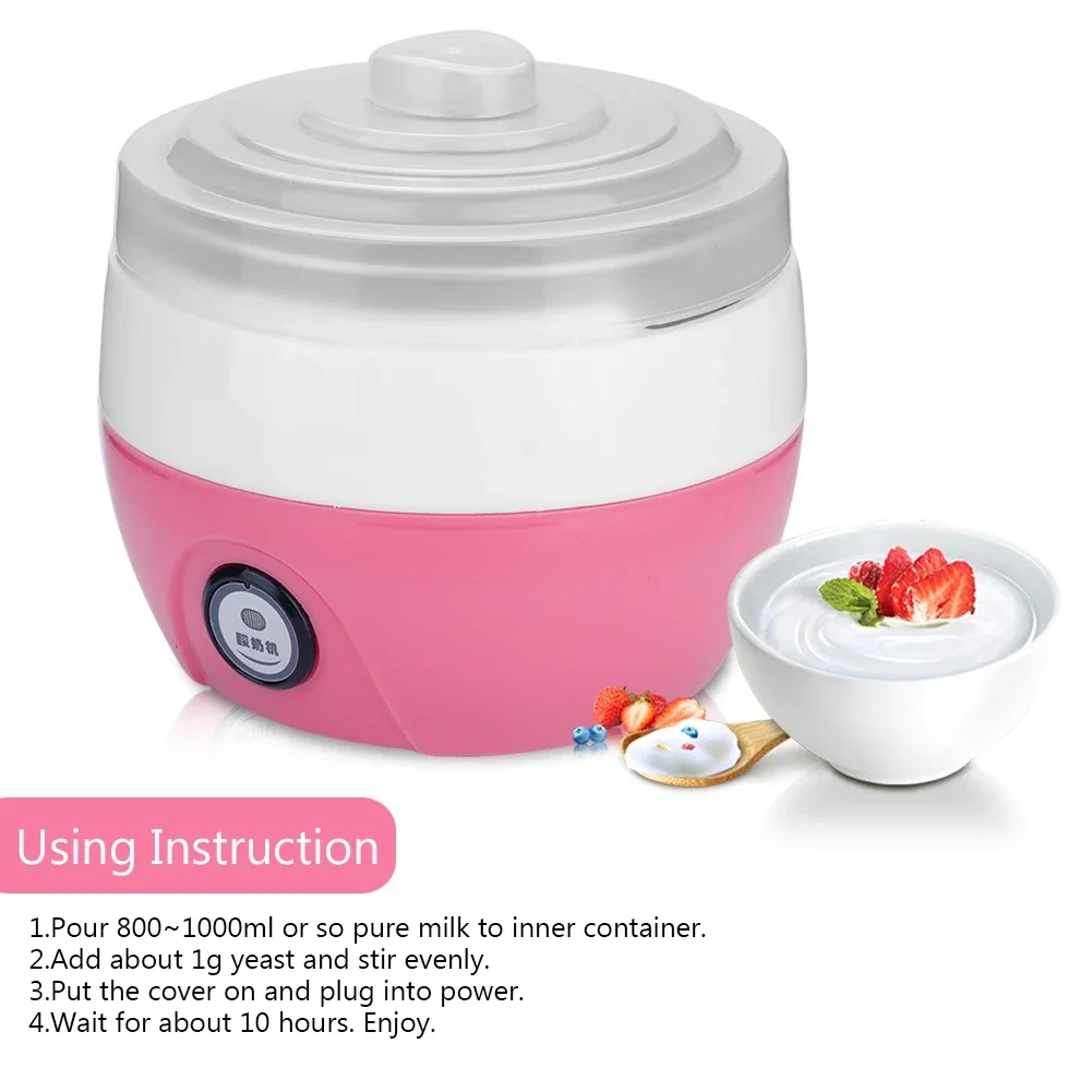 صانع الزبادي آلة الزبادي الأوتوماتيكية الصغيرة المنزلية لتقوم بها بنفسك أدوات الزبادي أجهزة المطبخ خزان من الفولاذ المقاوم للصدأ 220 فولت
