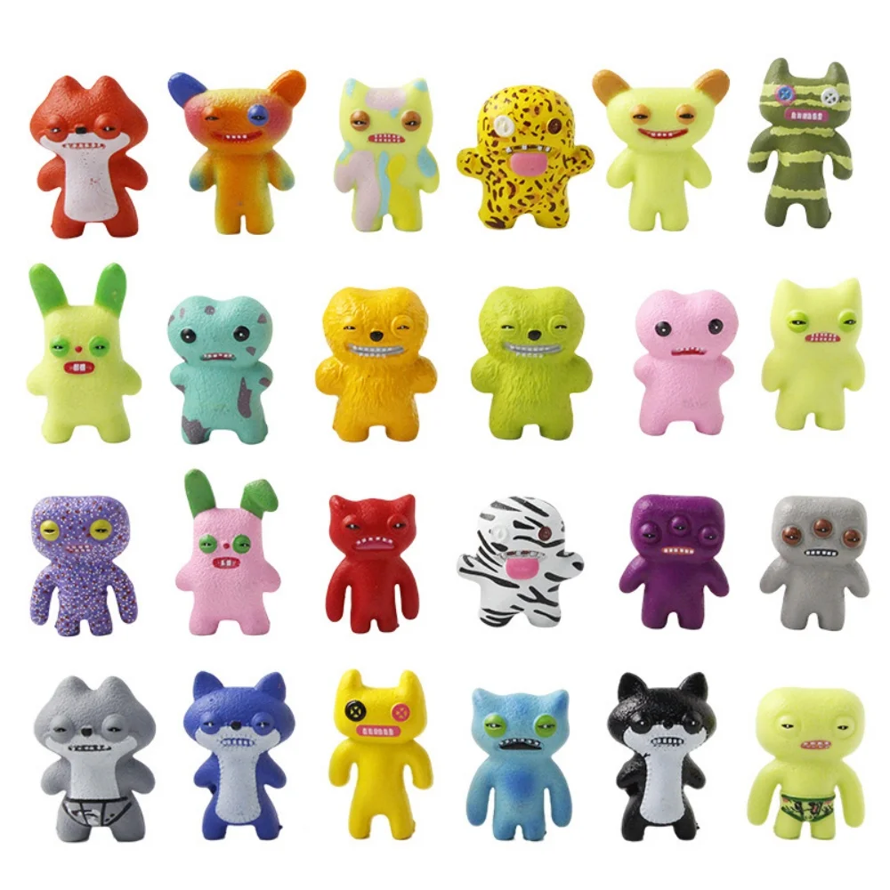 Figuras de acción de la serie Fuggler Tooth Monster, juguetes de 4-5cm, personajes divertidos y feos, modelo coleccionable, regalo para niños, 24 Uds.