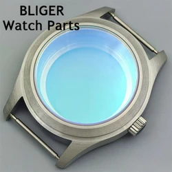 BLIGER 36mm/39mm Pilot Watch Case Blue Green AR coating Sapphire Glass Fit NH34 NH35 NH36 ETA2824 PT5000 Miyota9015 Movement