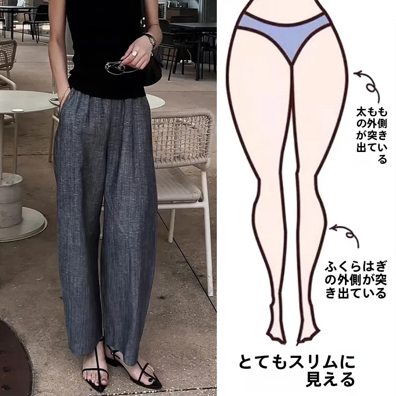 Loose Wide Leg Casual Pants Summer plus Size Comfortable Lazy Women's Jeans High Waist Straight Cut for Heavy MM up to 200 Po...