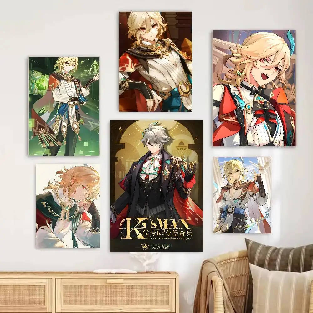 جينشين إمباكت كافيه الهيثم ملصق فني ذاتي اللصق ملصق مضاد للمياه مقهى ديكور جدران غرفة النوم #5