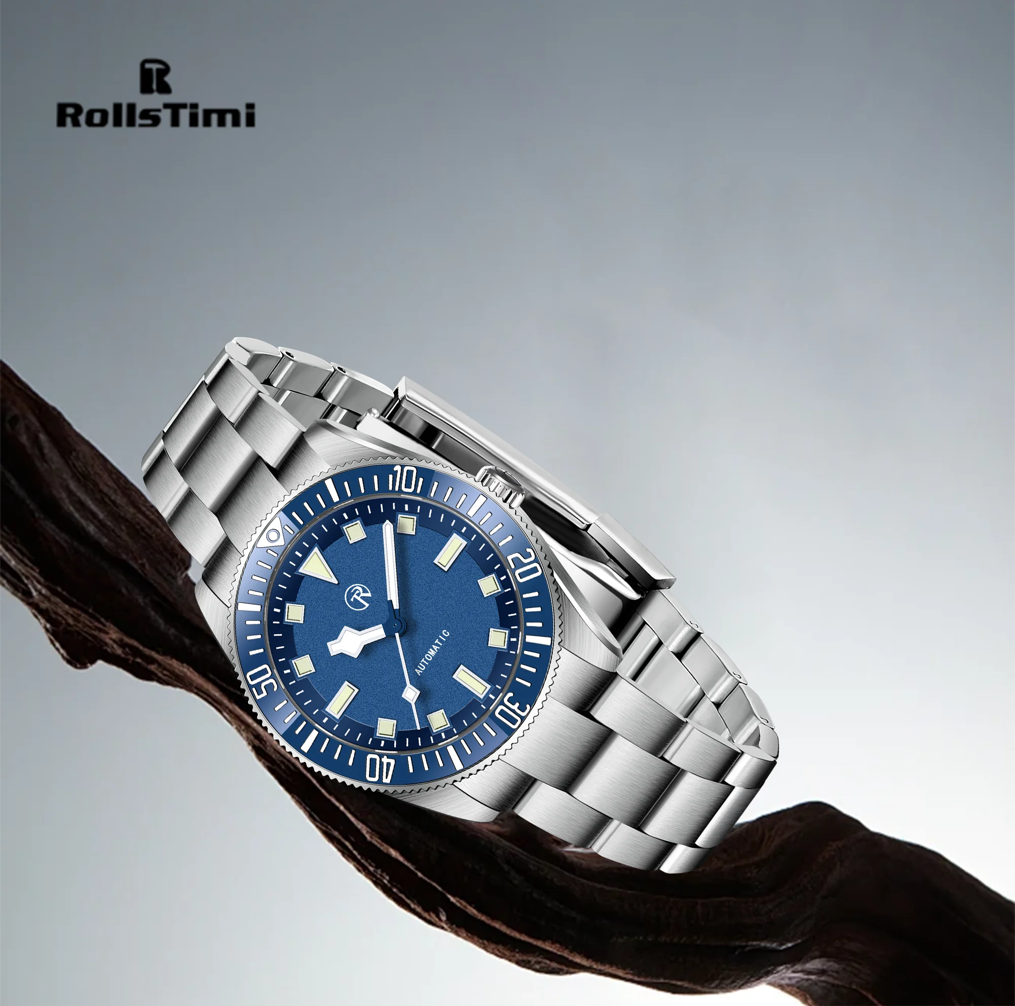 ROSSITIMI 2026 new men automatic mechanical watch simple classic style YN55 movement stainless steel watch sapphire glass mirror