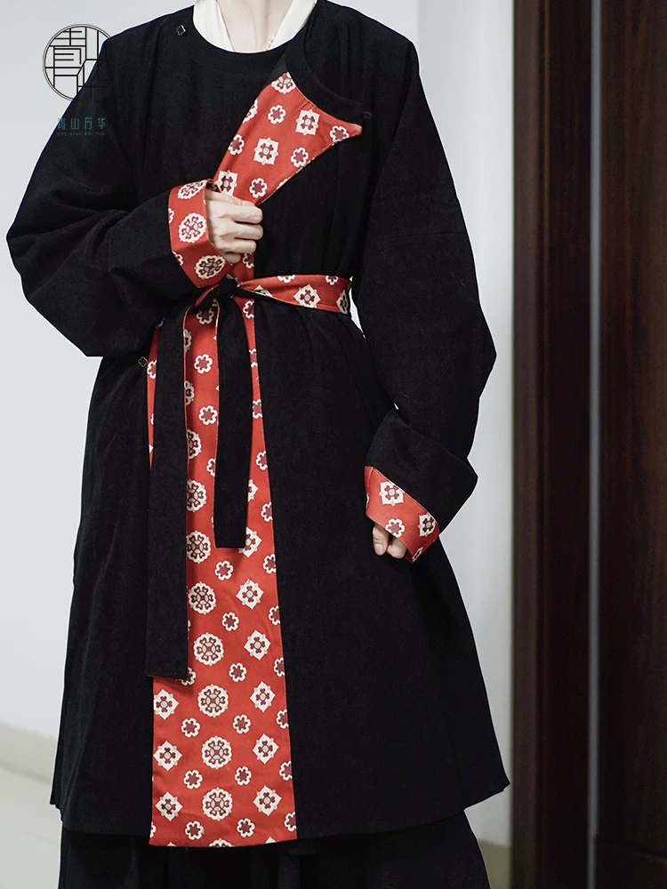 

Топ Qingan WanHua Tang Sle round Ne Robe, новинка, китайский наряд Ханьфу с принтом в виде пипы, весна 2026, удлиненный, прямой крой