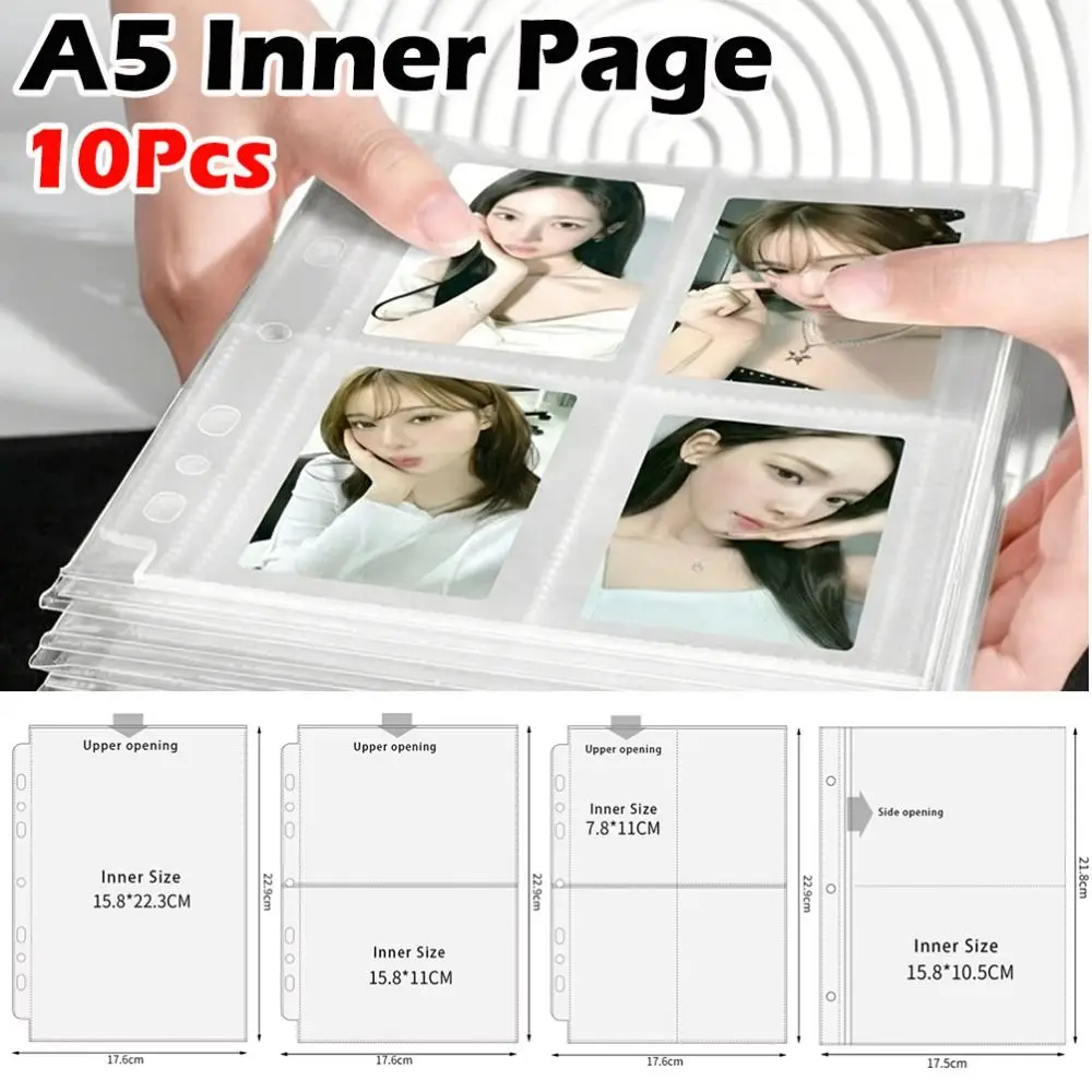 Inner Page Card Binder A5 Photocard Binder Sheets Transparent PP Acid Free Photo Album Refill Pages Kpop Photocard Binder - view 2