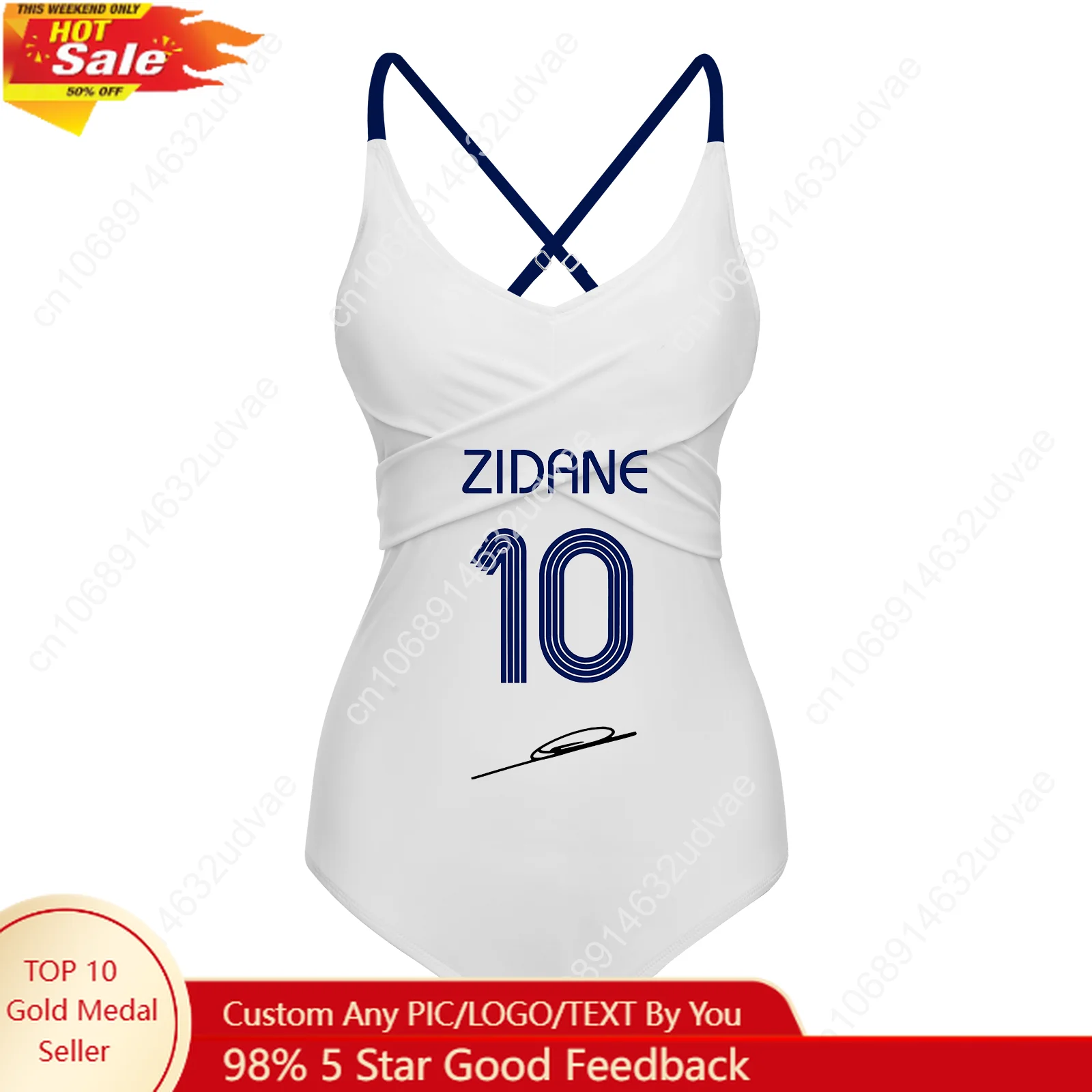 

Zidane No.10 Swimsuit Womens Sling Swimsuits France Soccer Star Personalized Sexy Bikini Summer Customize Bathing Suits