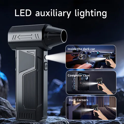 Imagen 2 del producto Soplador de aire eléctrico portátil 180000PRM, ventilador Turbo Jet, Motor sin escobillas, Mini ventilador Turbo Jet de alta velocidad, soplador violento de viento ajustable