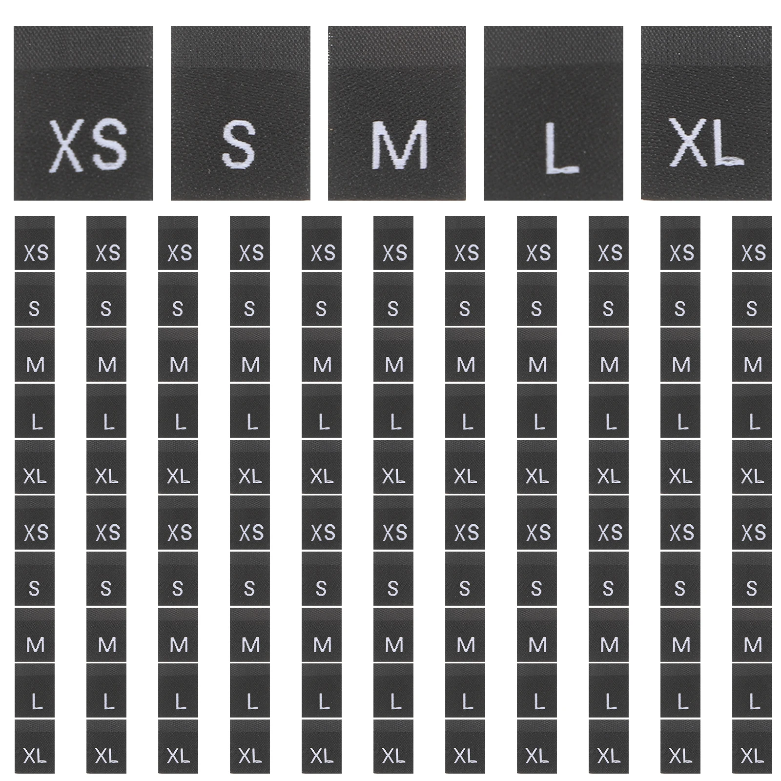 

500 Pcs Black Polyester Woven Labels for Clothing Size Tags Washable Garment Small Labels Costumes Pants