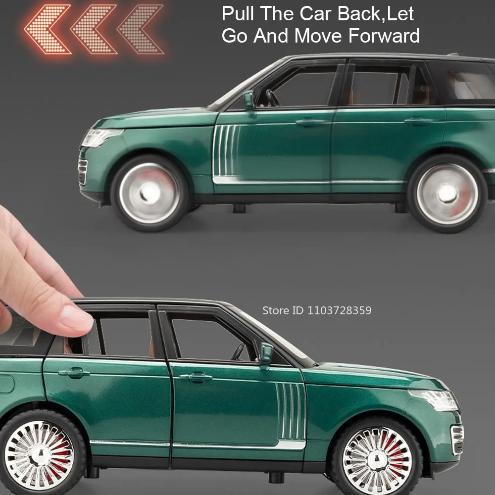 1:24 رينج روفر SV2022 نماذج لعبة السيارة سبيكة دييكاست أبواب ضوء الصوت مفتوحة التراجع امتصاص الصدمات ألعاب السيارات هدايا الاطفال