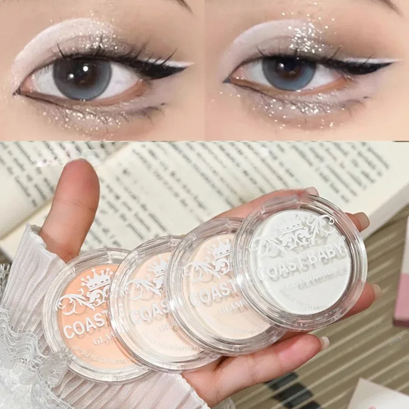 Single Matte Highlighter Palette White Beige Face Nose Brighten Contour Makeup Tea Brown Eye Shadow Lying Silkworm Rouge Powder gallery 3