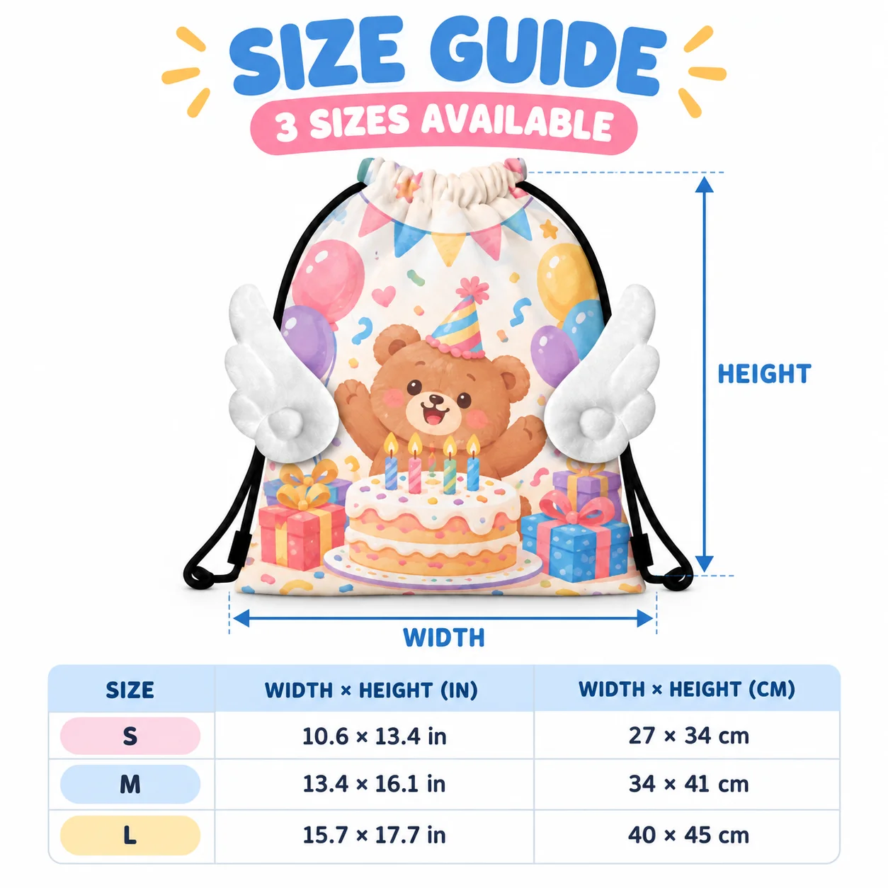 Custom Wing Drawstring Backpack Personalized Polyester Taffeta Sack Lightweight Washable Large Capacity Travel Gym Sports Bag