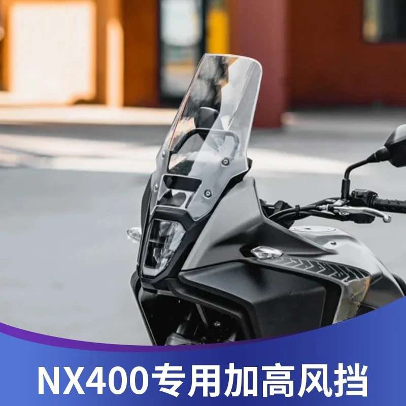 For NX400 2024 Motorcycle Windshield Taller Extended Clear Windscreen Thickened Front Wind Deflector Modified Accessories