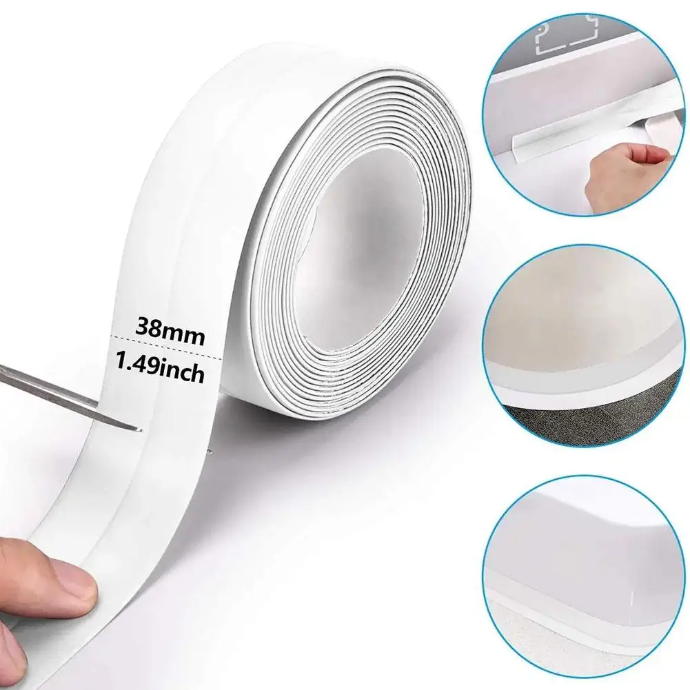 VC Waterproof Sealing Tape for Bathroom Sink, Shower, Bathtub and Toilet - Self Adhesive Wall Sticker Wall Edge Protector